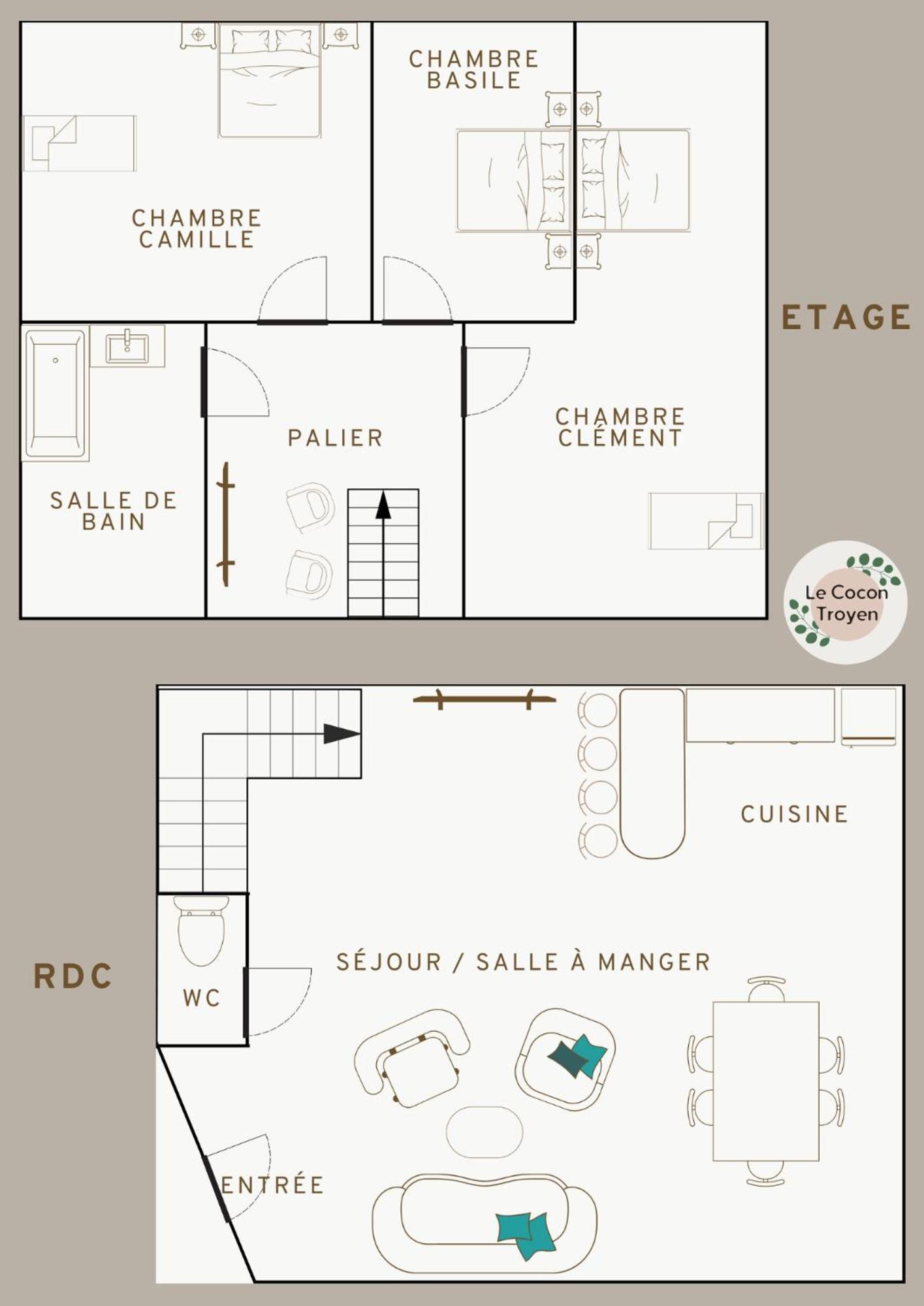 Le Cocon Troyen - 6-8P - 2 Parking Gratuits Apartment Troyes Exterior photo